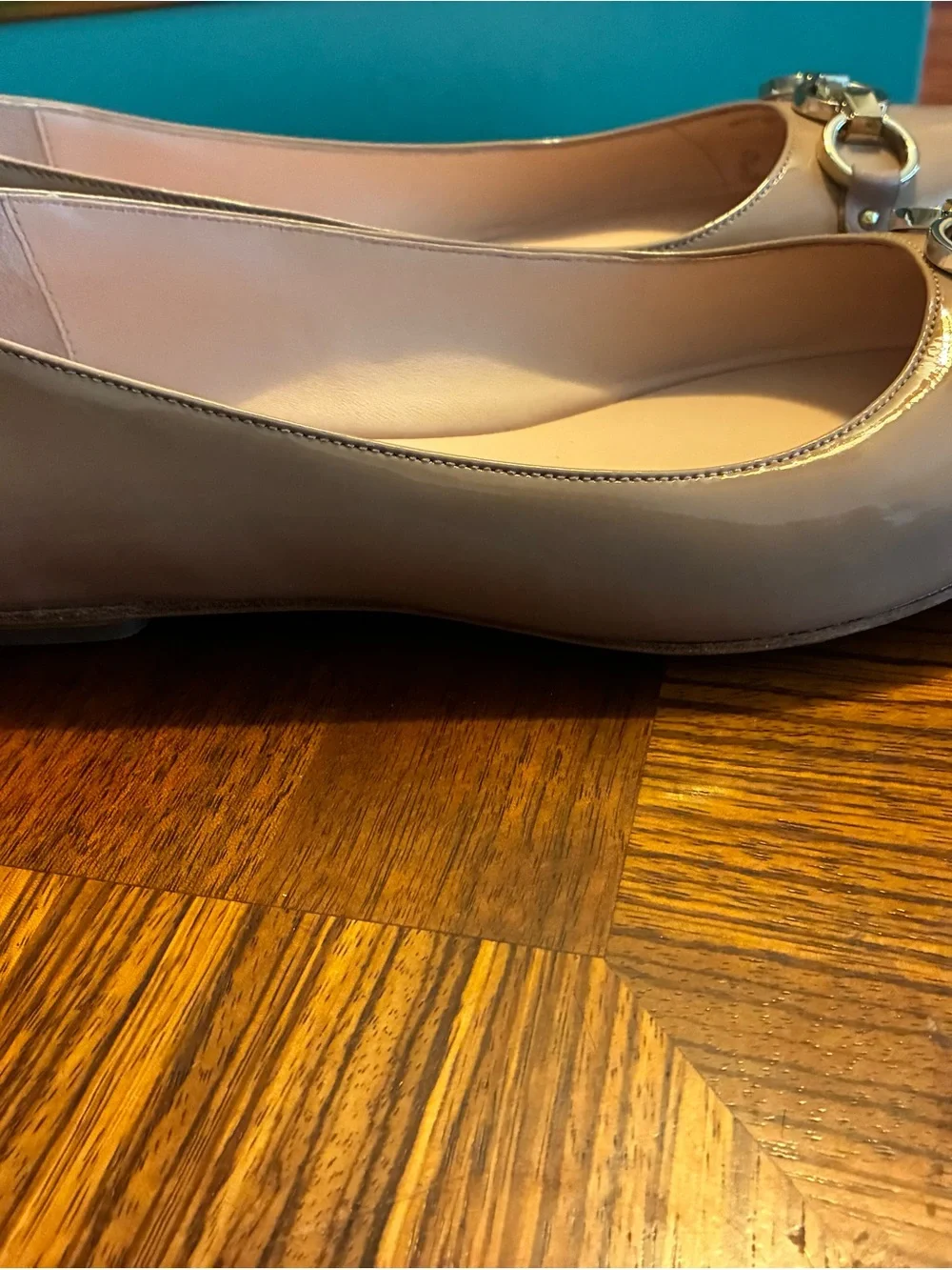 Kate Spade New York Women’s Nadia  Ballet Flats Patent Nude
